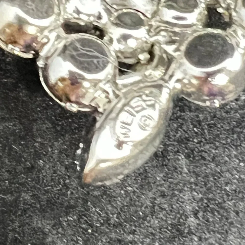 Vintage Weiss Silver Tone Clear Rhinestone Brooch Signed (3185) - Picture 4 of 4